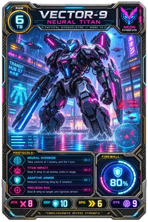 Vector-9 Neural Titan · Flooded Transit Hub