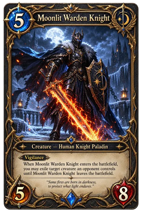 Moonlit Warden Knight · Icebound Bridge